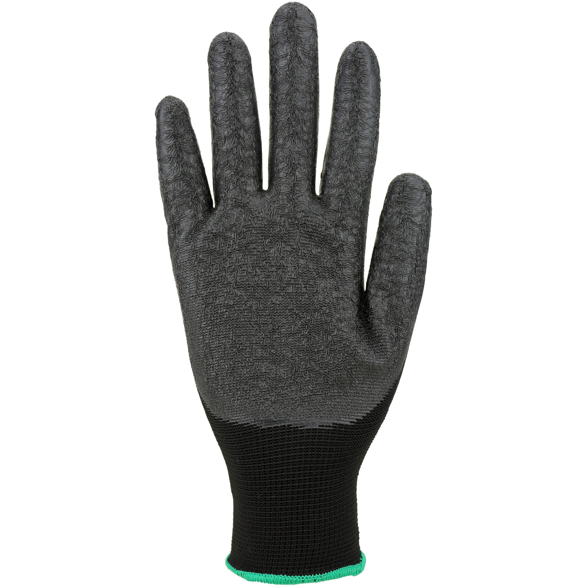 Feinstrickhandschuh, schw.m.schw.Latex-Besch.Gr.11
