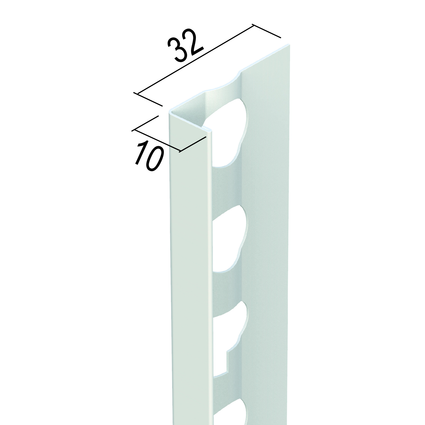 Abschlußprofil Alu weiß 10mm (25 Stk)