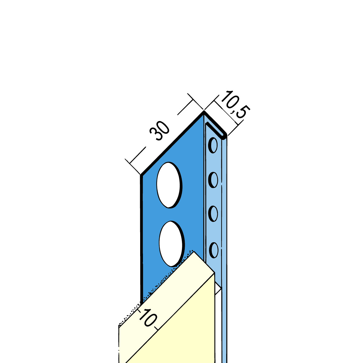 Abschlussprofil 10/10,5 mm 2,50mtr 20stk