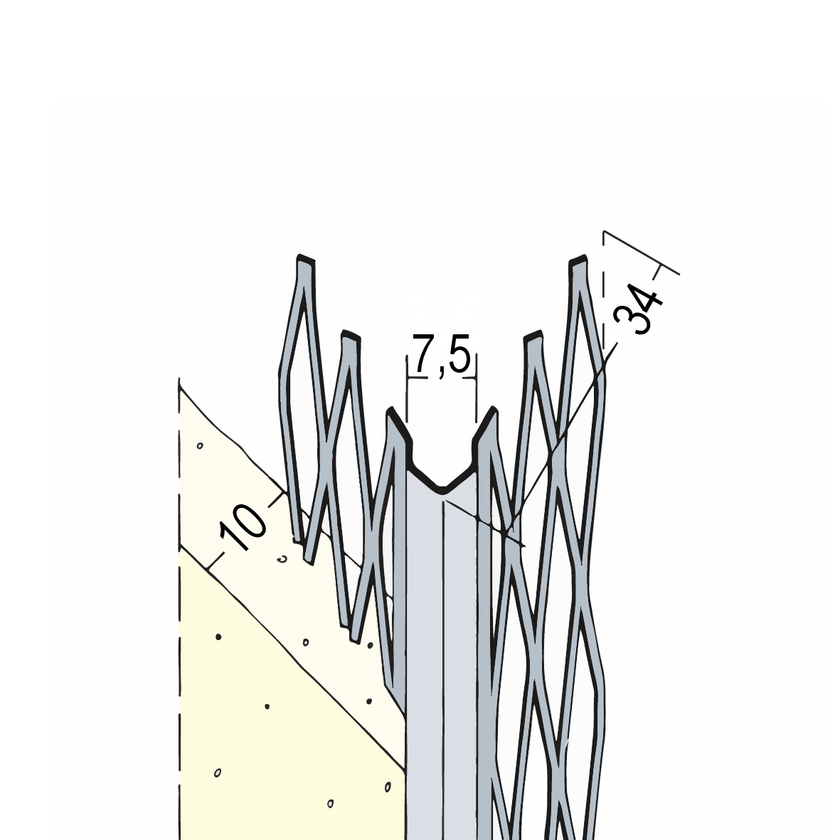 Kantenprofil Innenputz 260cm (25Stk)