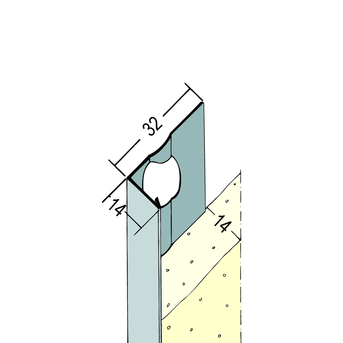 Abschlussprofil Alu 14mm 9110 250 (25 Stk)