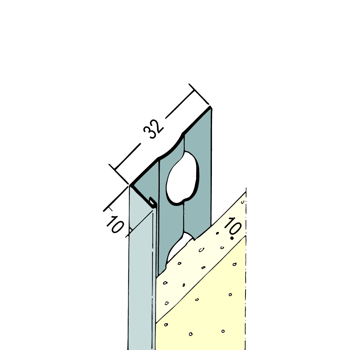 Abschlußprofil Alu weiß 10mm (25 Stk)